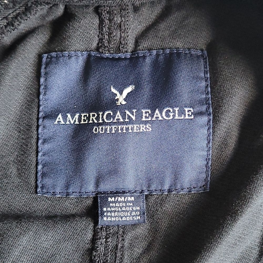 American Eagle Lyocell Assymetrical Jacket Women's Black Medium - Picture 3 of 6